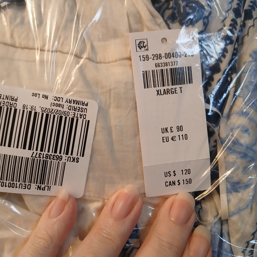 Abercrombie & Fitch NWT Size XL T Blue Patterned Maxi Dress - Picture 5 of 7
